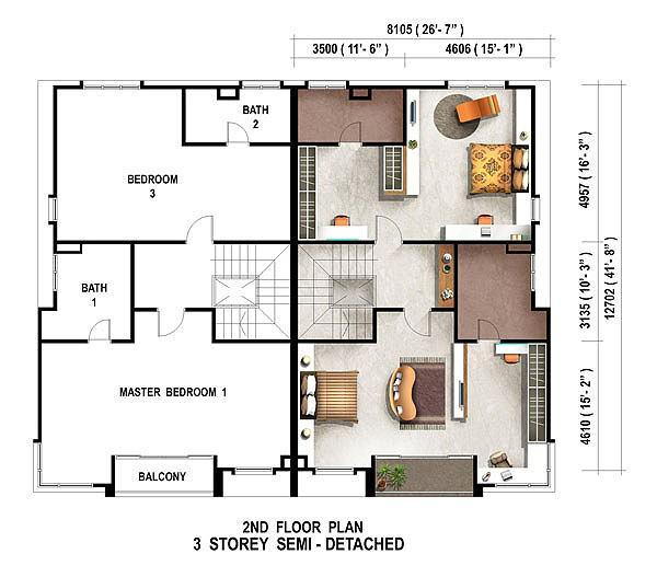 floor-plan-3-storey-semi-detached-caribea-second-floor-penang