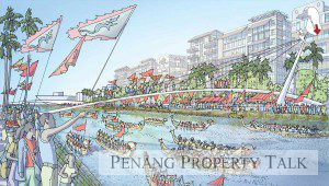 Dragon boat racing along the new proposed canal at Seri Tanjung Pinang Phase 2