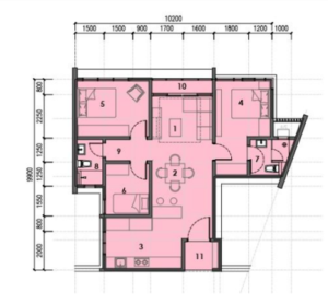 8n8 Condominium Type A - 885 sqft