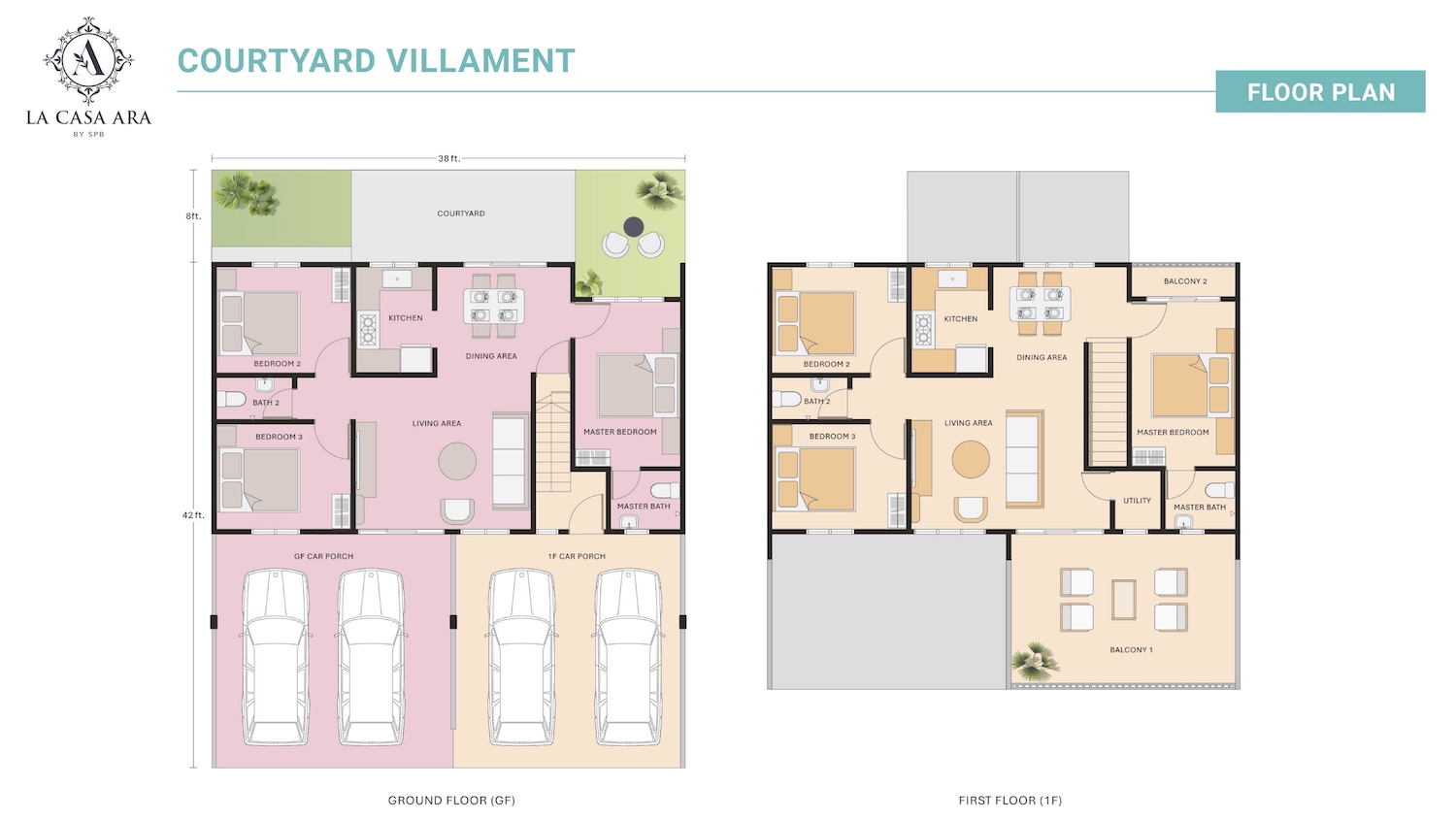 La Casa Ara_Courtyard Villament-floorplan